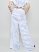 Pocket Linen Pant - White Stripe-STARK-Over the Rainbow