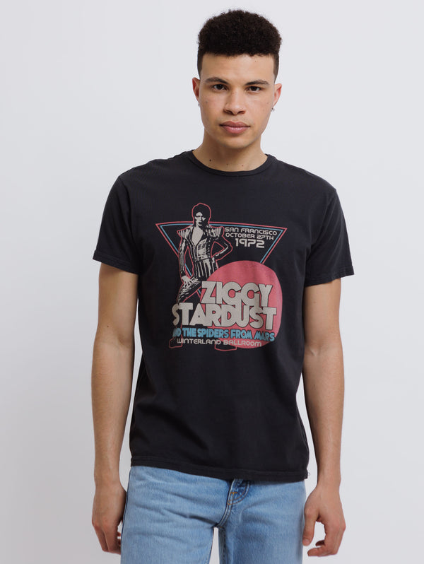 Ziggy Stardust San Francisco Tee - Vintage Black-Retro Brand Black Label-Over the Rainbow
