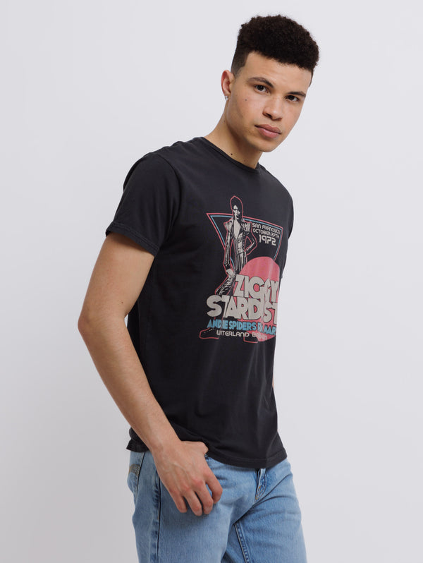 Ziggy Stardust San Francisco Tee - Vintage Black-Retro Brand Black Label-Over the Rainbow