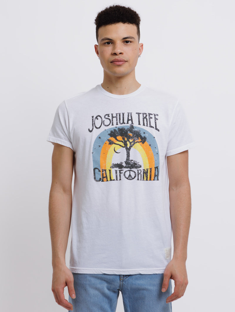 Joshua Tree Tee - Heather White-Retro Brand Black Label-Over the Rainbow