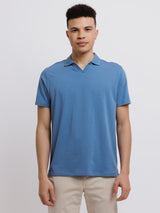 Iconic Open Polo T-Shirt - Infinity Blue-Patrick Assaraf-Over the Rainbow