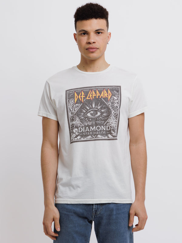 Def Leppard Tee - Antique White-Retro Brand Black Label-Over the Rainbow