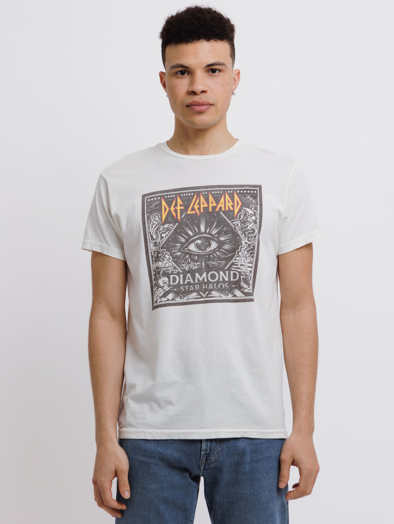 Def Leppard Tee - Antique White-Retro Brand Black Label-Over the Rainbow