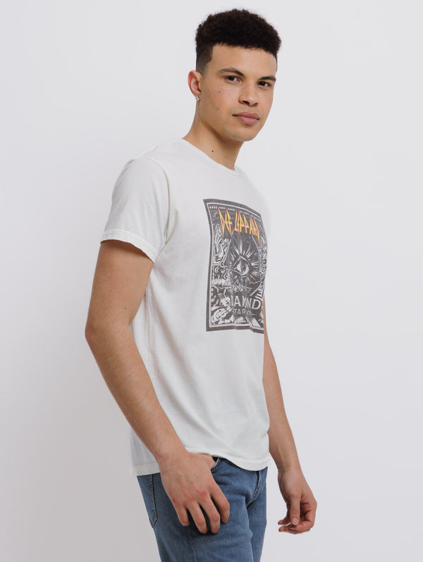 Def Leppard Tee - Antique White-Retro Brand Black Label-Over the Rainbow