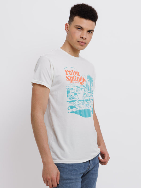 Palm Spring Tee - Antique White-Retro Brand Black Label-Over the Rainbow