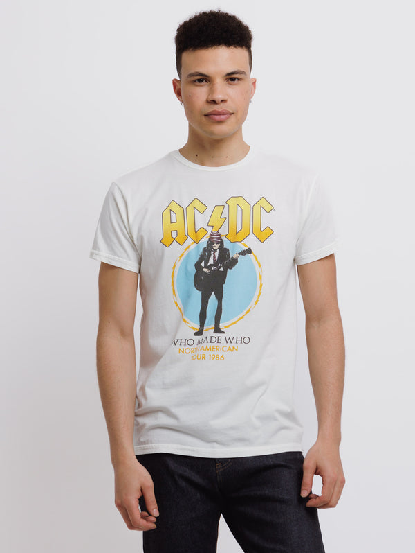 AC/DC Who Made Who Tee - Antique White-Retro Brand Black Label-Over the Rainbow