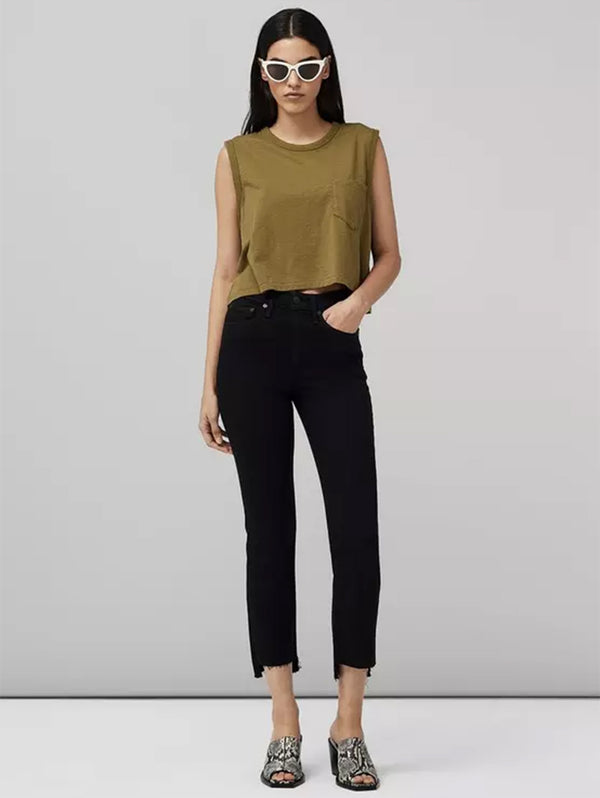 Slub Pocket Tank - Military-RAG + BONE-Over the Rainbow