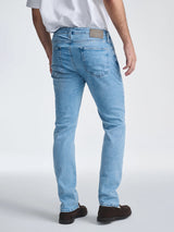 Marcus Slim Straight Jean - Aqua Blue Feather Blue