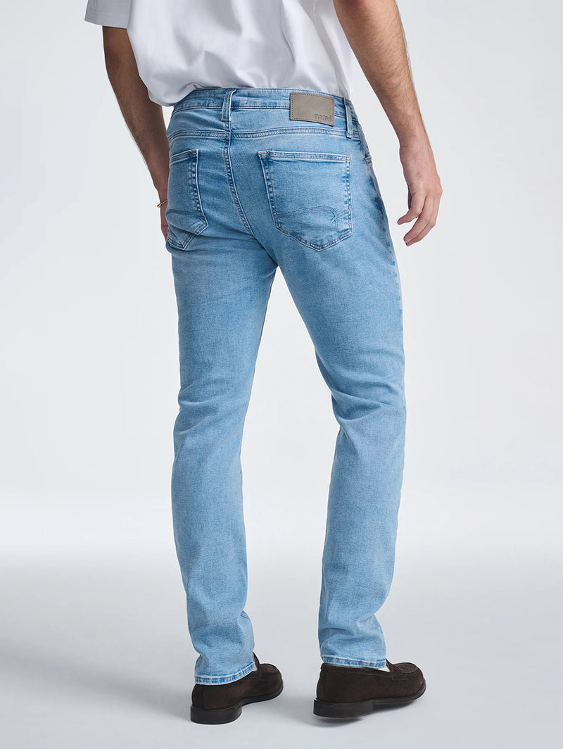 Marcus Slim Straight Jean - Aqua Blue Feather Blue