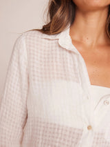Oversized Pocket Button Down - White-Bella Dahl-Over the Rainbow