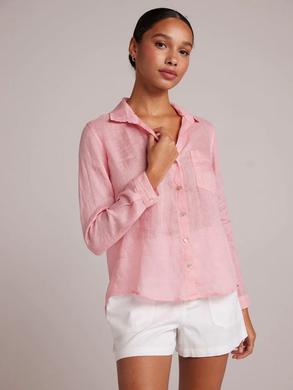 Linen Shirt - Blossom Pink-Bella Dahl-Over the Rainbow
