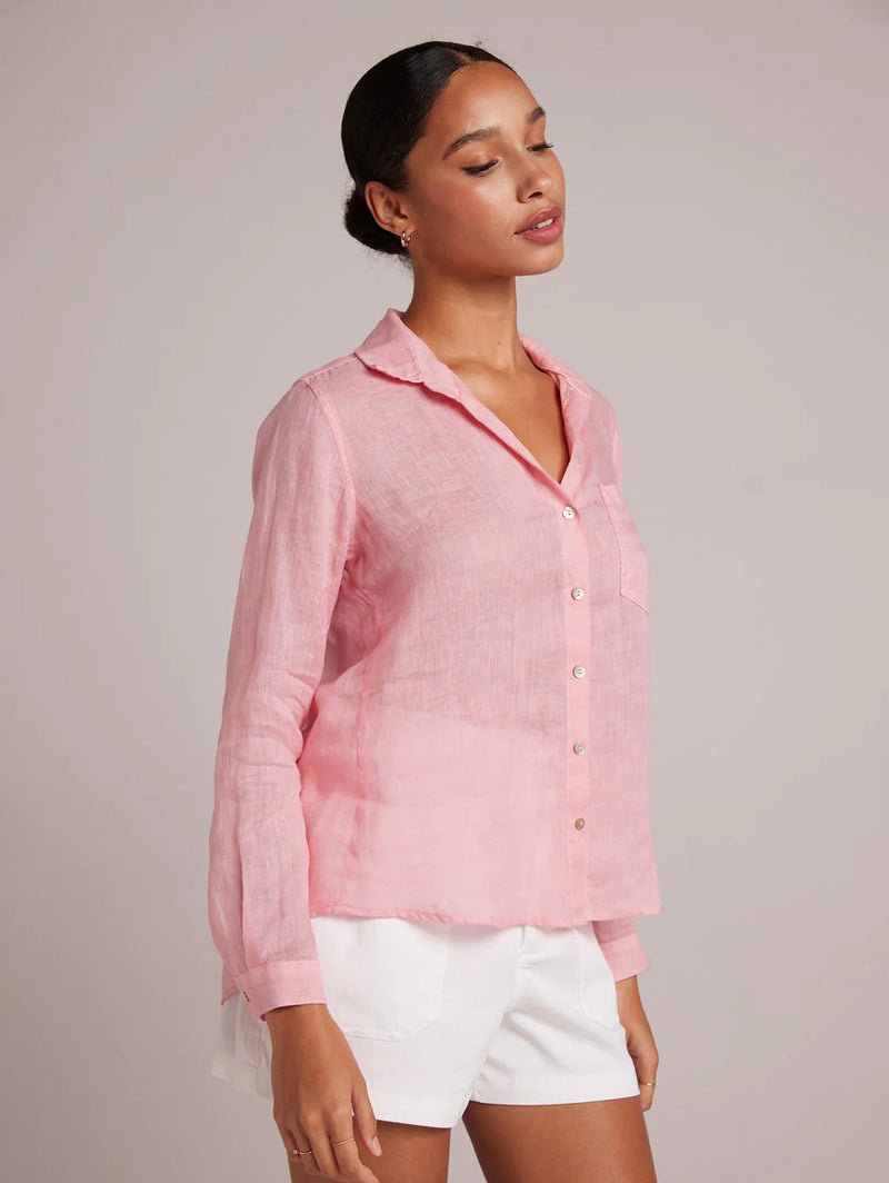 Pocket Button Down Shirt - Blossom Pink-Bella Dahl-Over the Rainbow