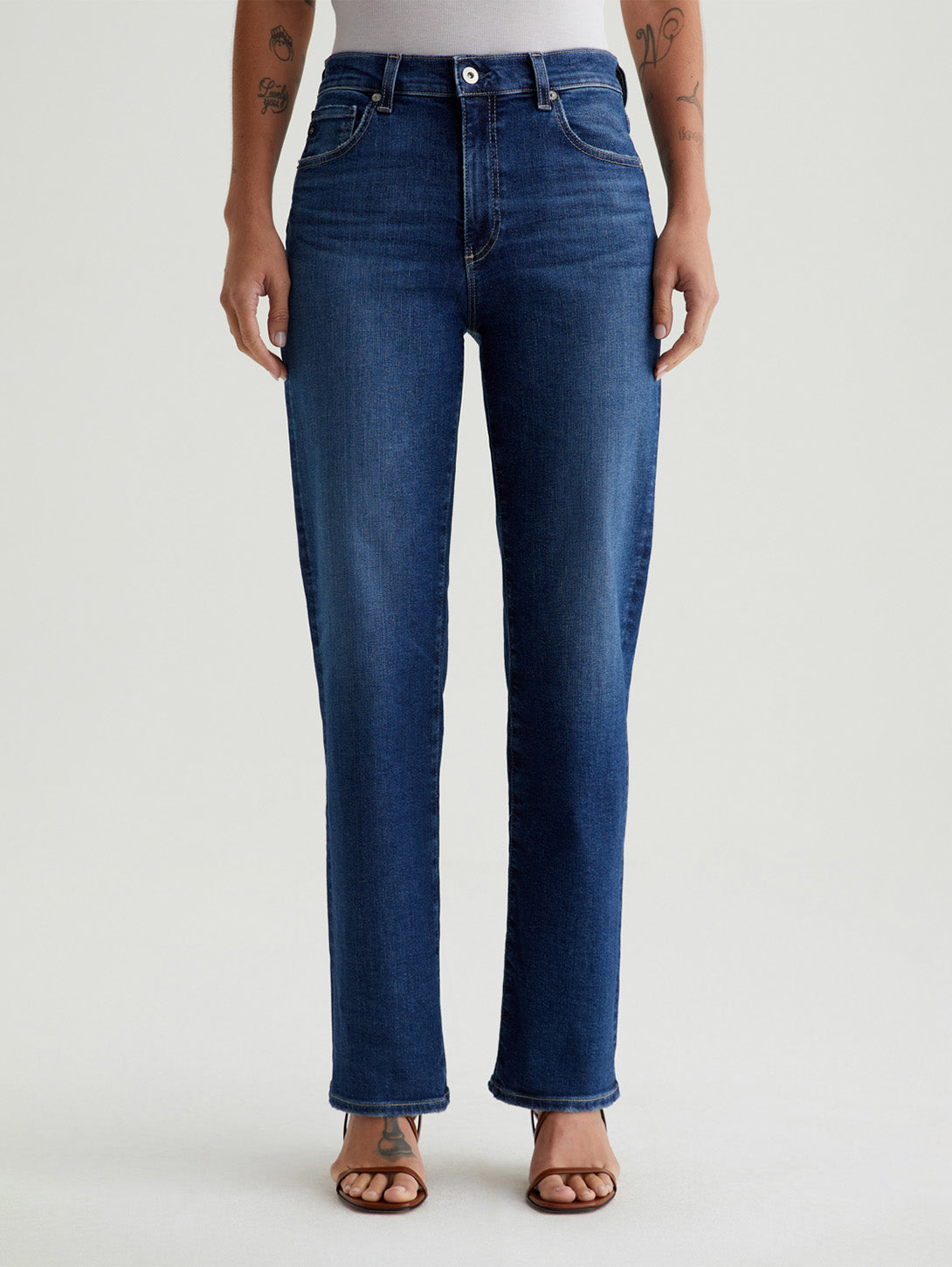 Brinley Mid Rise Straight Jean - Poetic-AG Jeans-Over the Rainbow