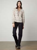 Audette Print Top - Pebble-Velvet-Over the Rainbow