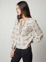 Audette Print Top - Pebble-Velvet-Over the Rainbow