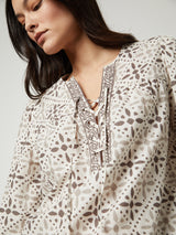 Audette Print Top - Pebble-Velvet-Over the Rainbow