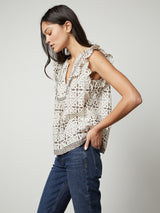 Corin Print Top-Velvet-Over the Rainbow