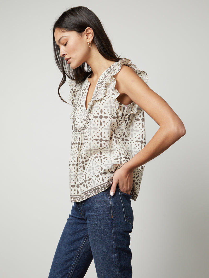 Corin Print Top-Velvet-Over the Rainbow