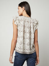 Corin Print Top-Velvet-Over the Rainbow