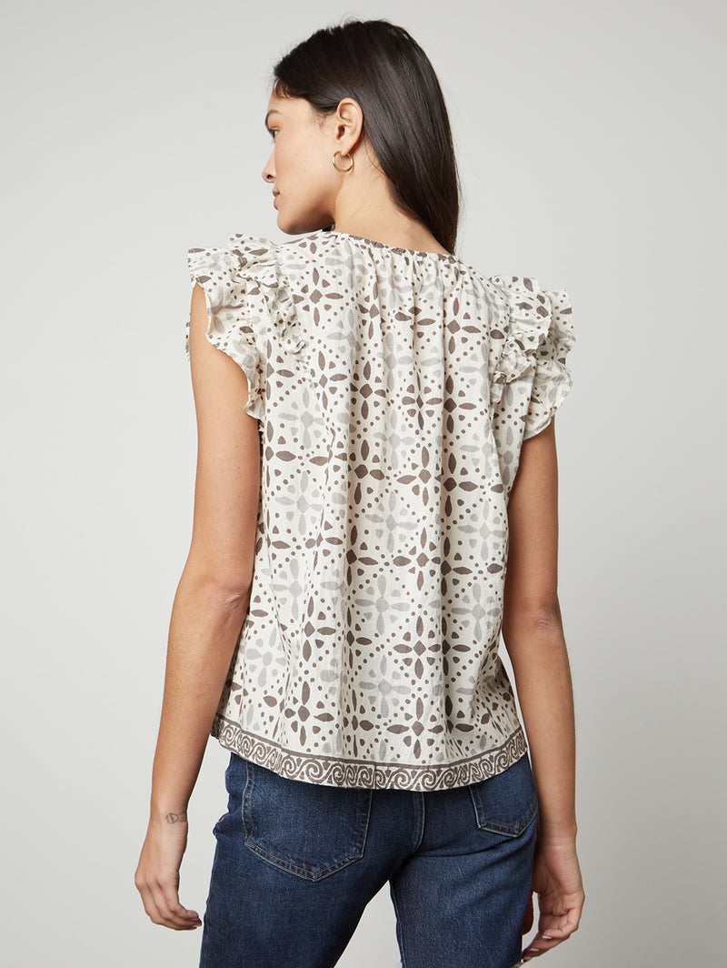 Corin Print Top-Velvet-Over the Rainbow