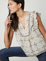 Corin Print Top-Velvet-Over the Rainbow