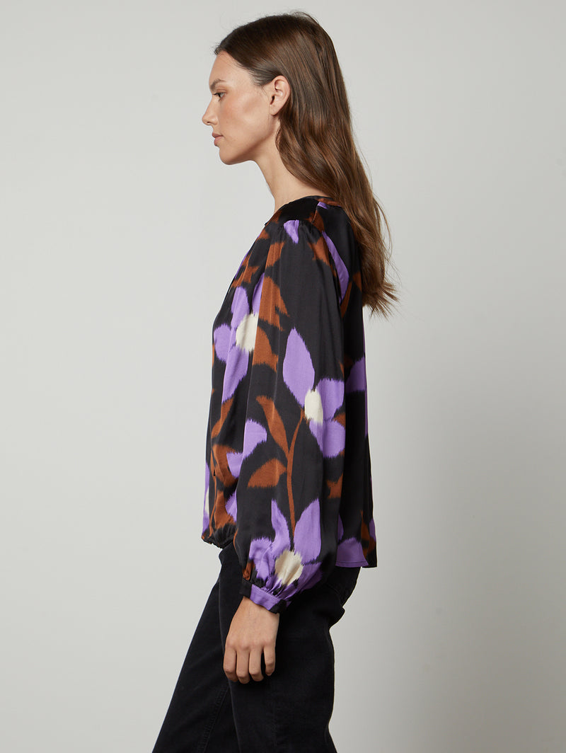 Isra Long Sleeve Print Top - Fiji-Velvet-Over the Rainbow