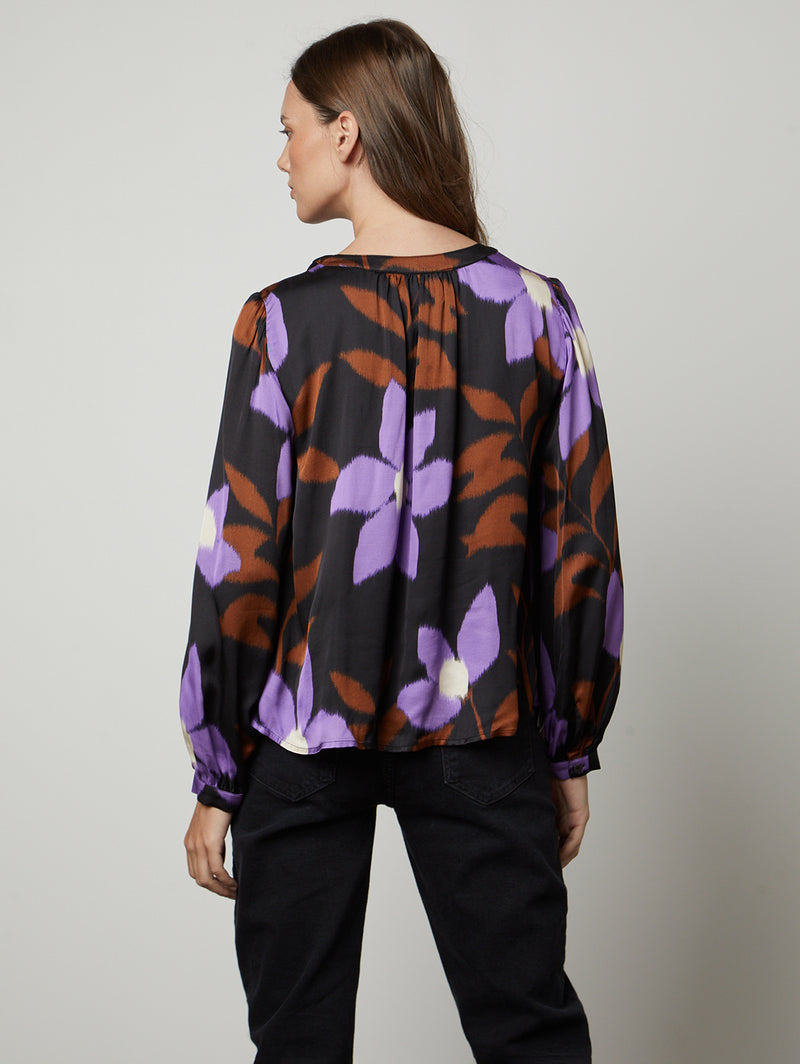 Isra Long Sleeve Print Top - Fiji-Velvet-Over the Rainbow