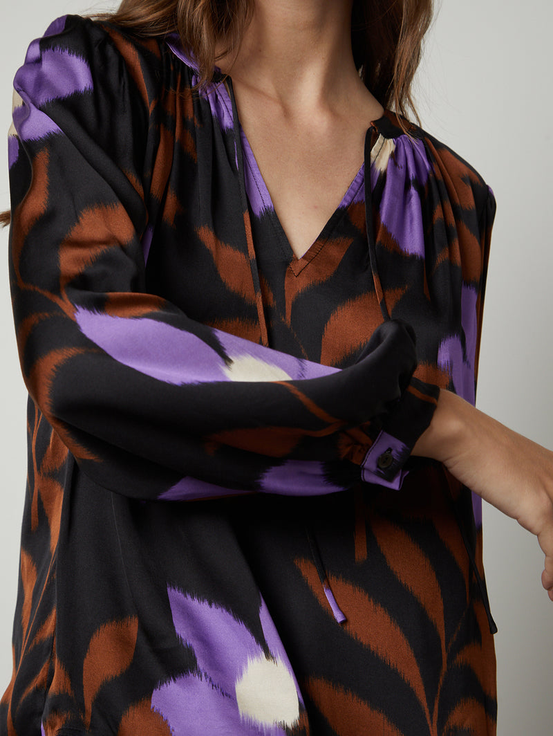 Isra Long Sleeve Print Top - Fiji-Velvet-Over the Rainbow