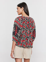 Dayana Printed Top - Red-Velvet-Over the Rainbow