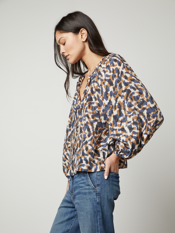 Melinda Print Top - Saharan-Velvet-Over the Rainbow
