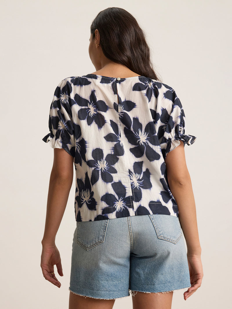 Delilah Print Voile Top - Asul-Velvet-Over the Rainbow