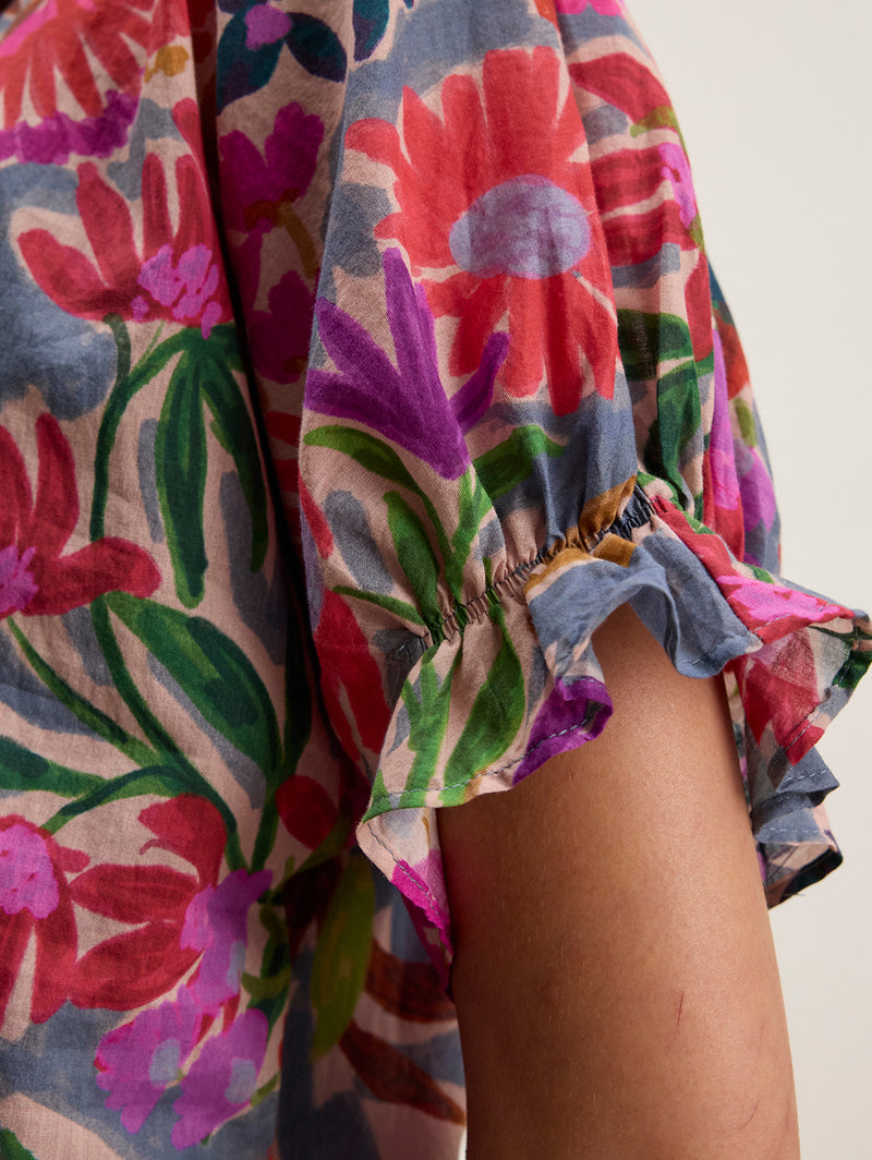 Delilah Print Voile Top - Tahiti-Velvet-Over the Rainbow