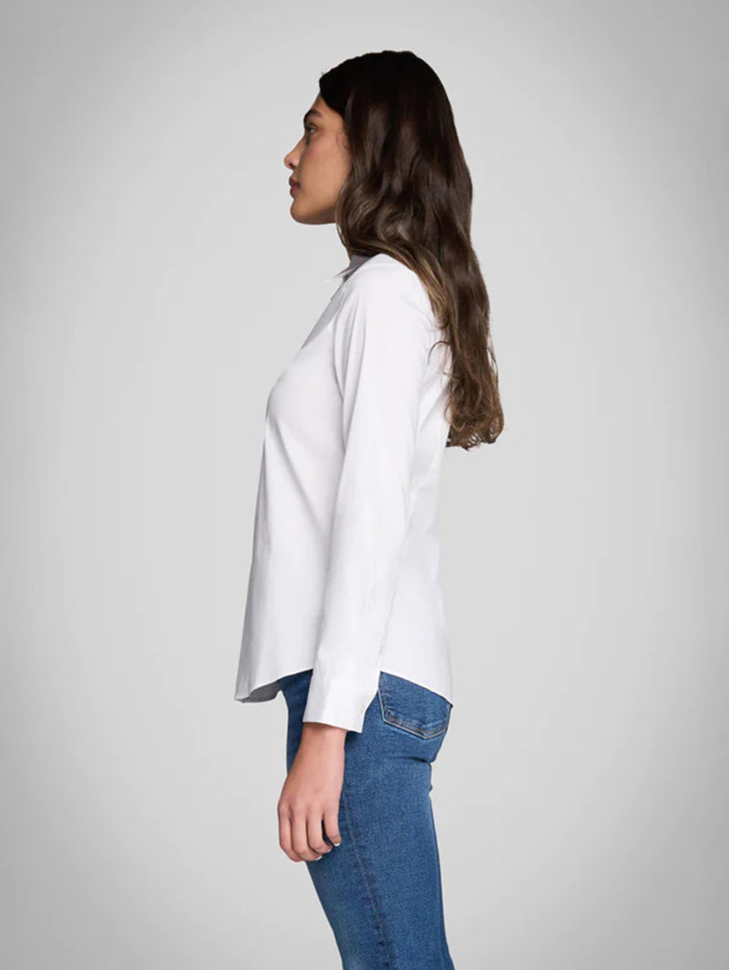 Simply Tailored Stretch Shirt - White-PURE & SIMPLE-Over the Rainbow