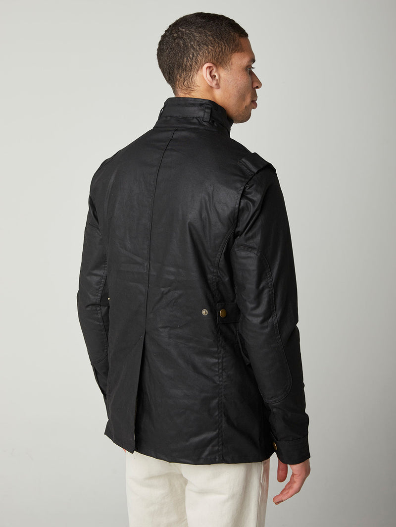 Bexley Waxed Jacket - Black-PEREGRINE-Over the Rainbow