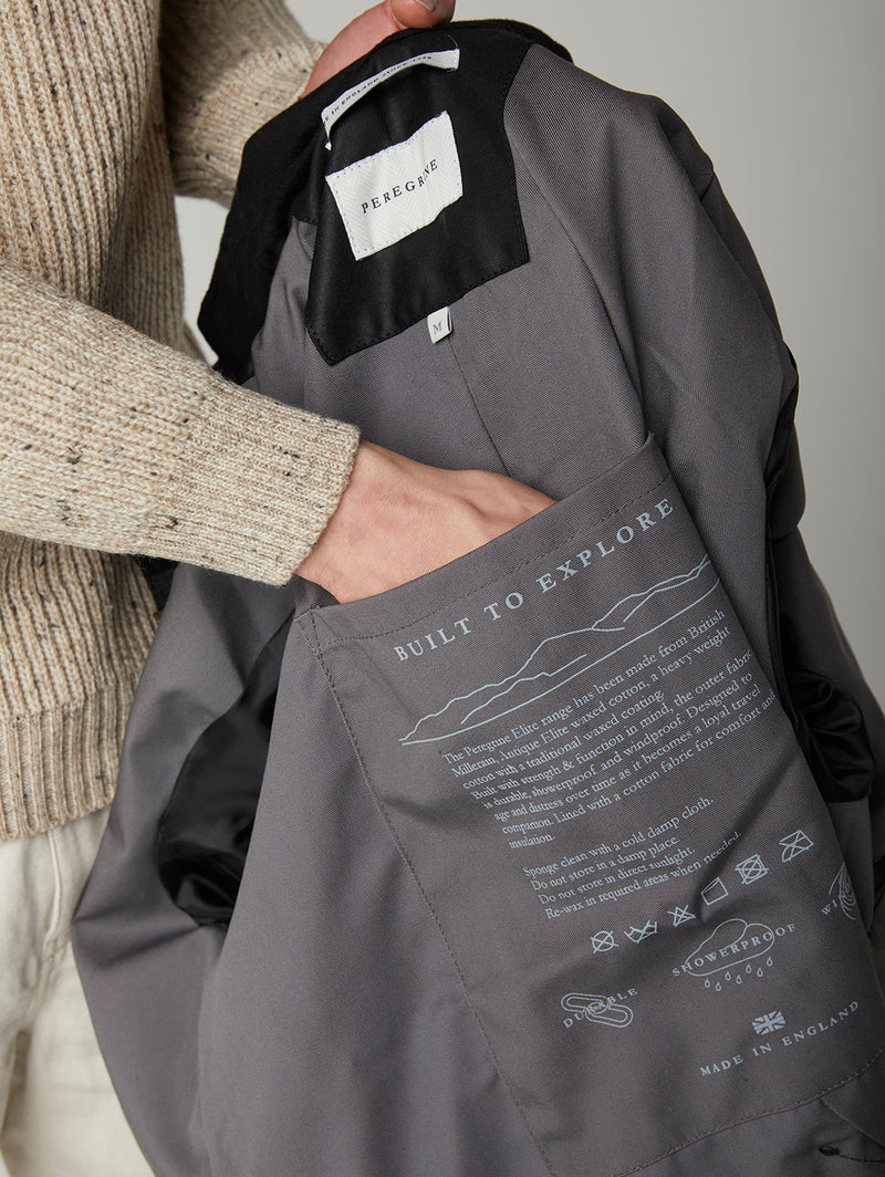 Bexley Waxed Jacket - Black-PEREGRINE-Over the Rainbow
