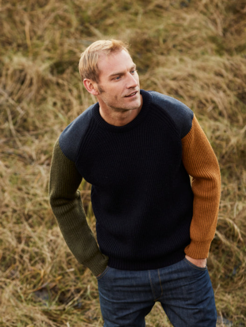 Funky Merino Sweater - Navy Mix-PEREGRINE-Over the Rainbow