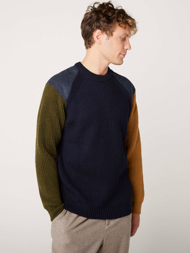 Funky Merino Sweater - Navy Mix-PEREGRINE-Over the Rainbow