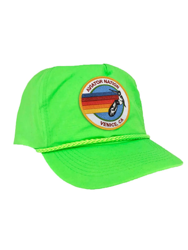 Signature Vintage Nylon Trucker Hat - Neon Green-AVIATOR NATION-Over the Rainbow