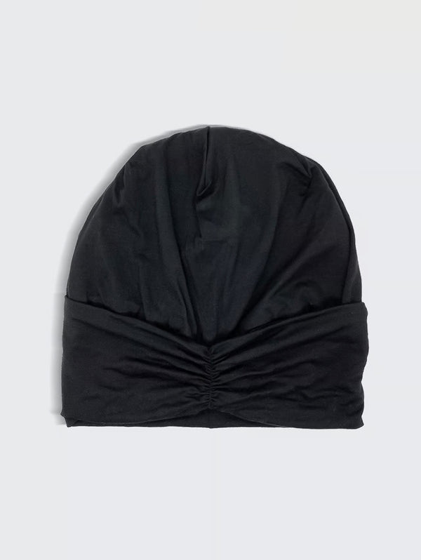 Sleep Beanie with Satin Lining - Black-KITSCH-Over the Rainbow