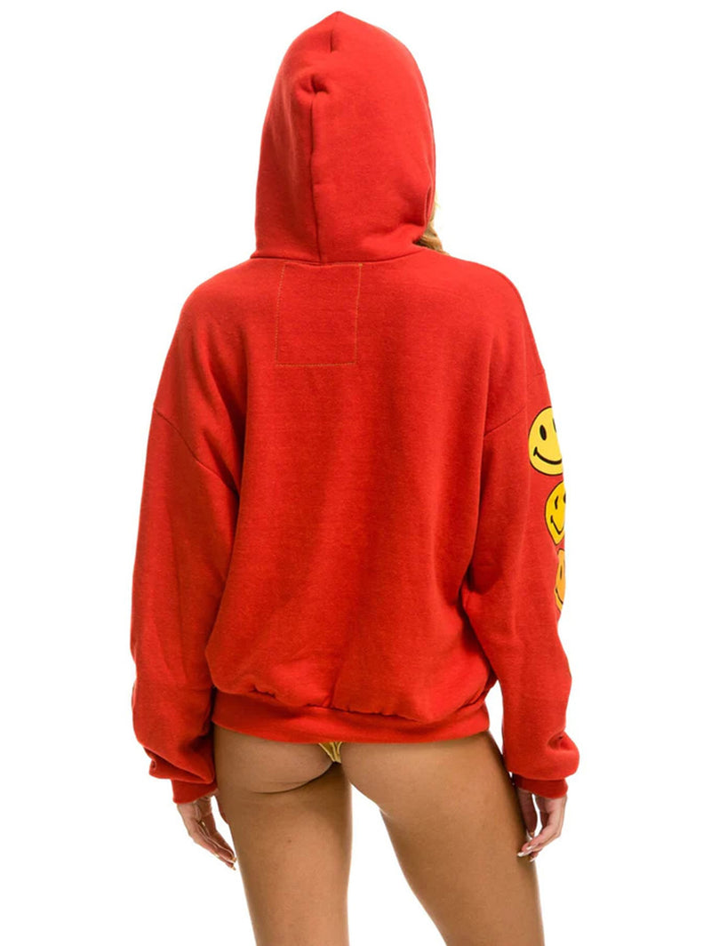 Smiley Sunset Pullover Relaxed Hoodie - Red-AVIATOR NATION-Over the Rainbow