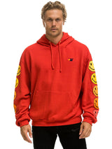Smiley Sunset Pullover Relaxed Hoodie - Red-AVIATOR NATION-Over the Rainbow