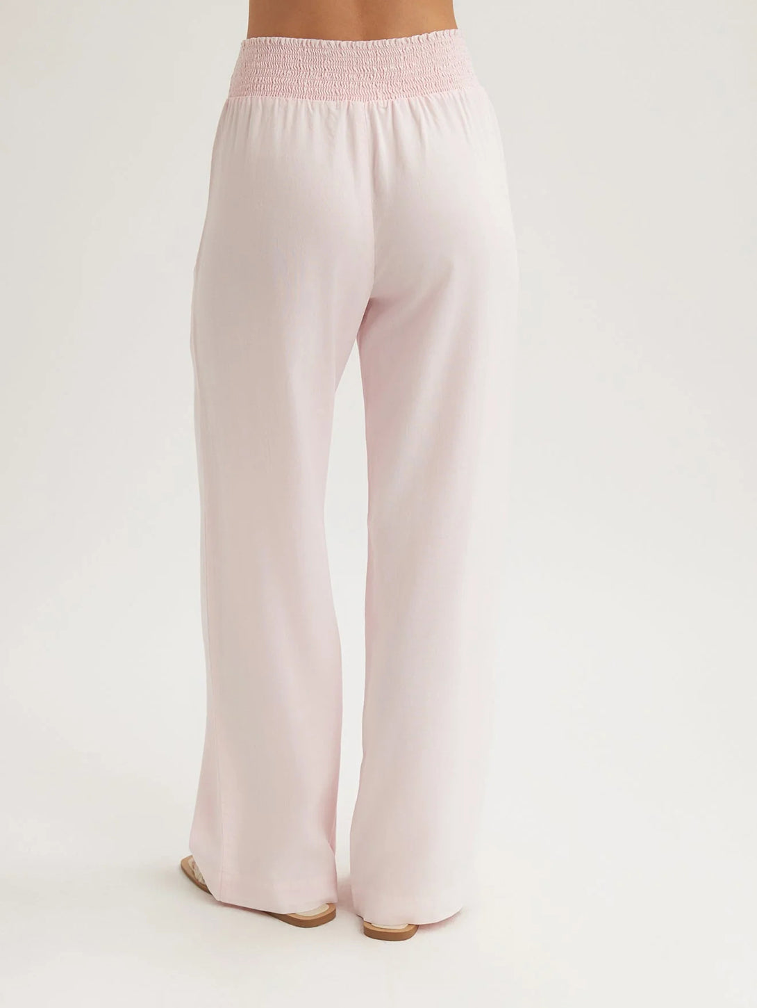 Smocked Waist Wide Leg Pant - Petal Pink-Bella Dahl-Over the Rainbow