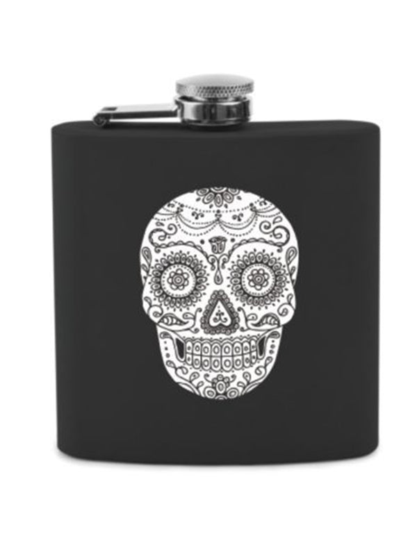 Dia De Los Muertos Flask - Black-TRUE BRANDS-Over the Rainbow