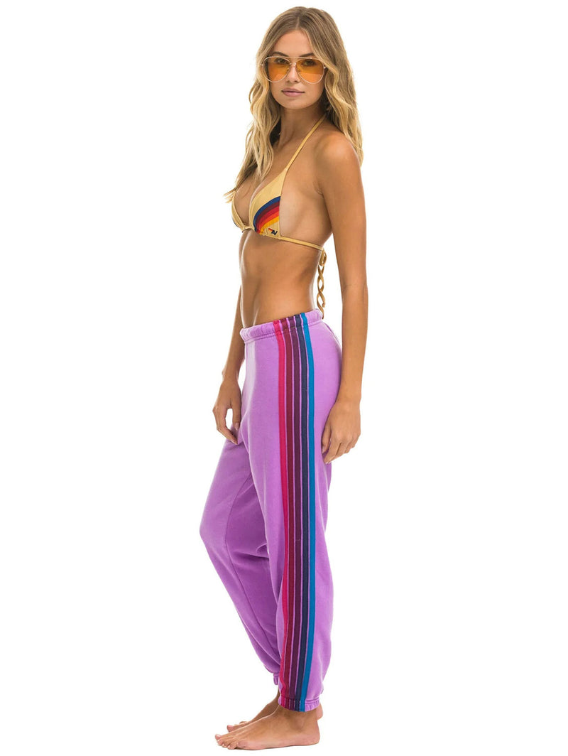 5 Stripe Sweatpant - Neon Purple/Pink-AVIATOR NATION-Over the Rainbow