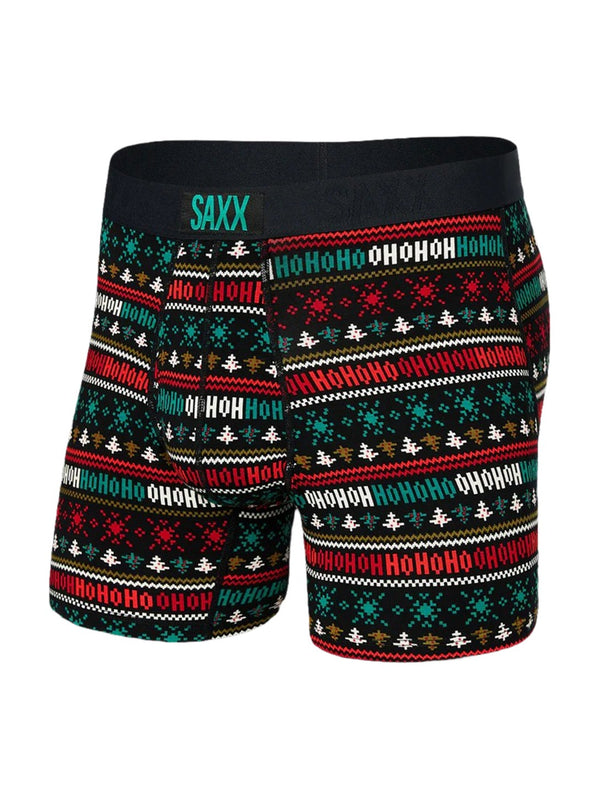 Ultra Super Soft Boxer Brief - Holiday Sweater Black-SAXX-Over the Rainbow