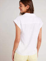 Two Pocket Short Sleeve Shirt - White-Bella Dahl-Over the Rainbow