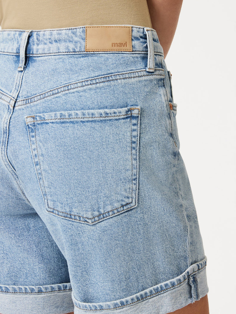 Heidi Long Cuffed Short - Light Blue 90's