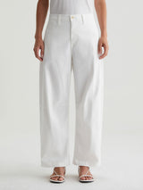 Fiona High Rise Barrel Pant - Powder-AG Jeans-Over the Rainbow