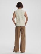 Kay Cable Knit Vest - Snow White-VARLEY-Over the Rainbow