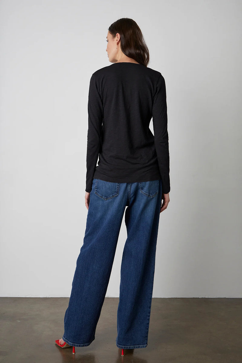 Blaire Long Sleeve V-Neck Tee-Velvet-Over the Rainbow